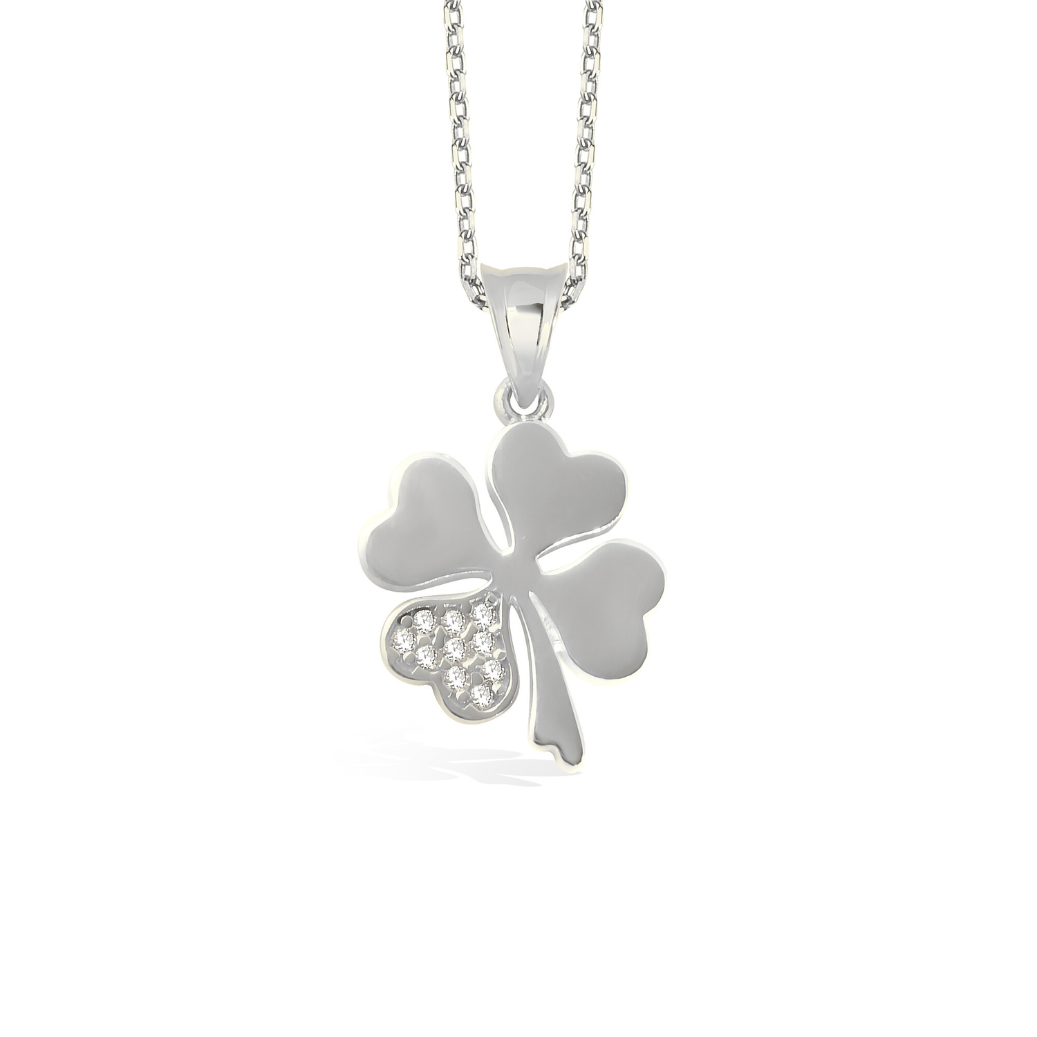 Lucky Clover Diamond Necklace 14K Gold