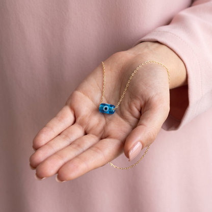 Minimal Evil Eye Necklace 14K Gold / Silver