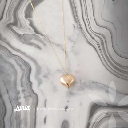 14K Gold Heart Balloon Pendant Necklace