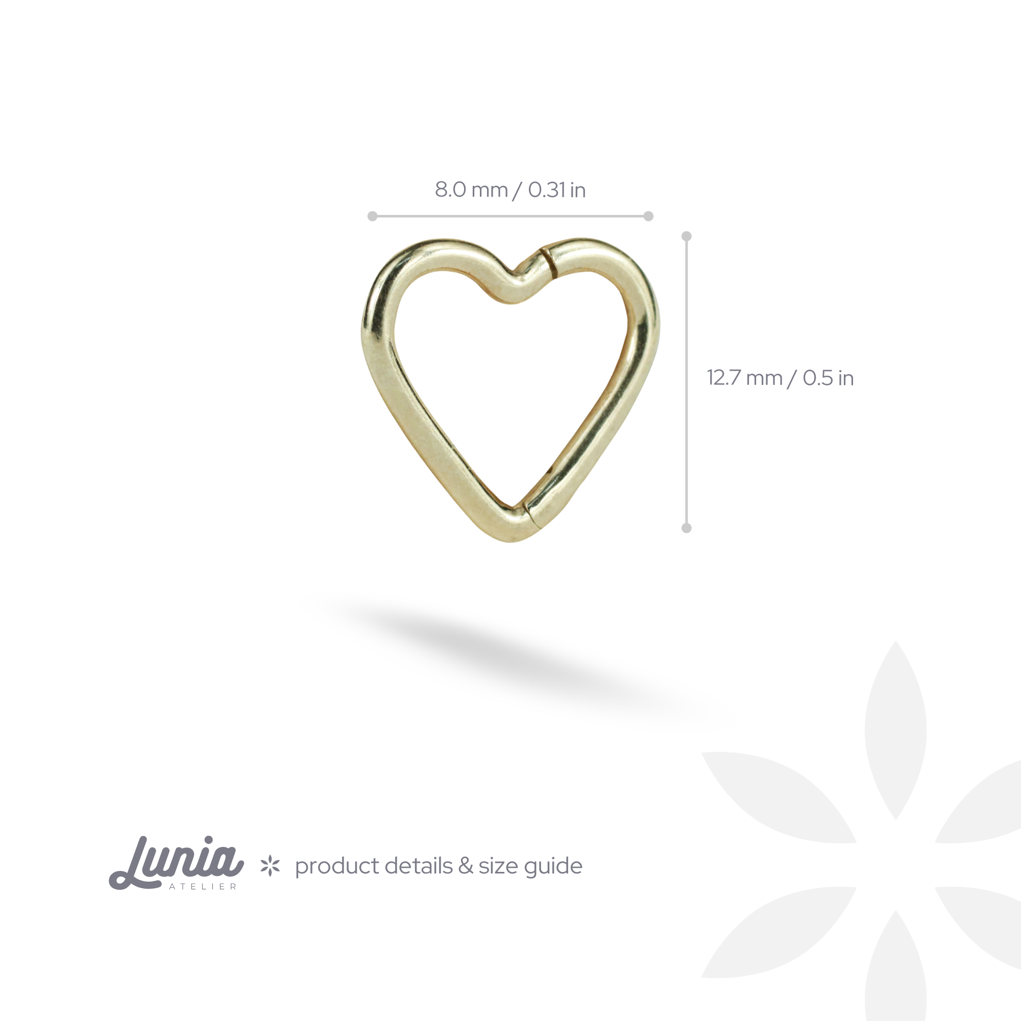 Heart Hoop Ear Piercing 14K Gold