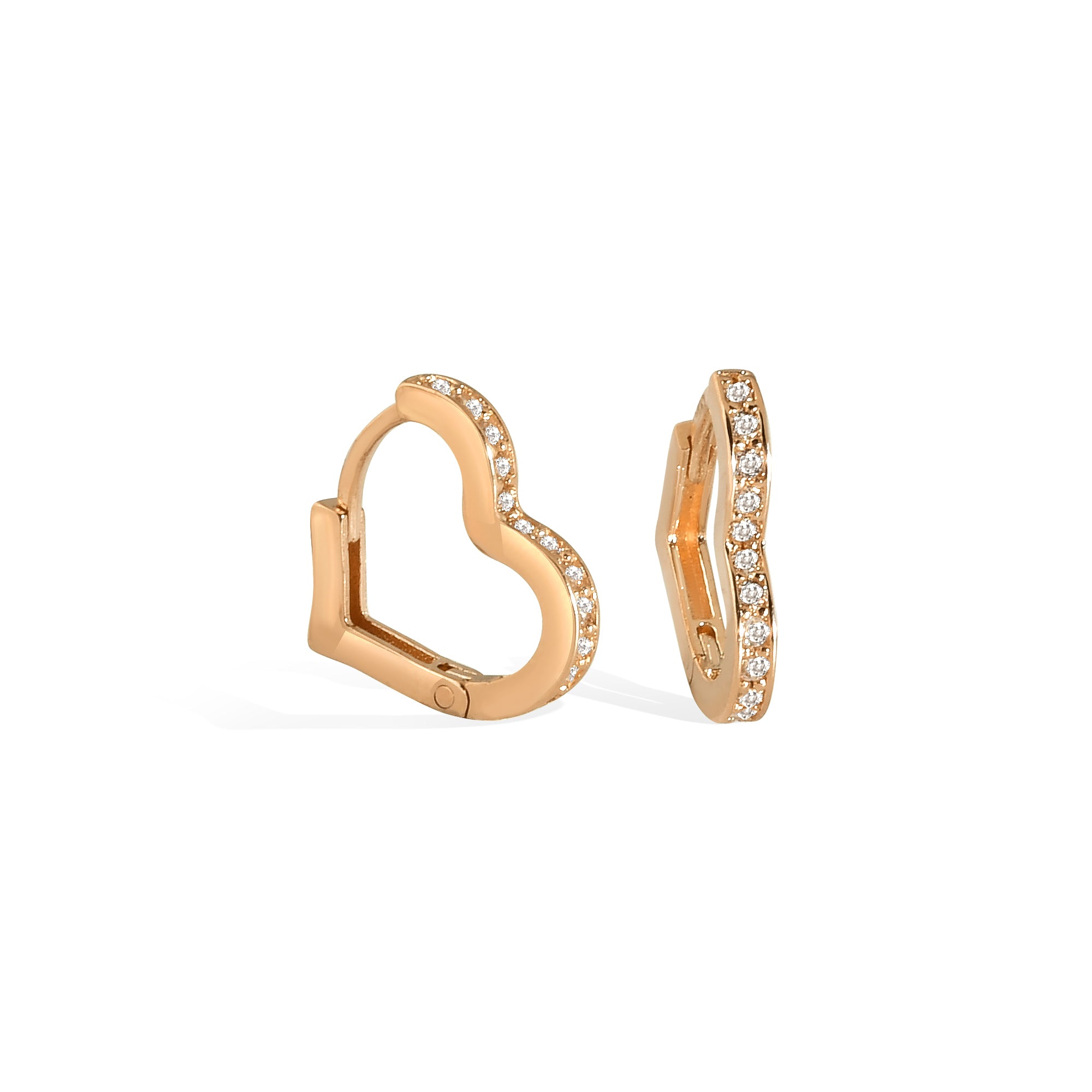 Love Huggie Diamond Hoops Earrings 14K Gold