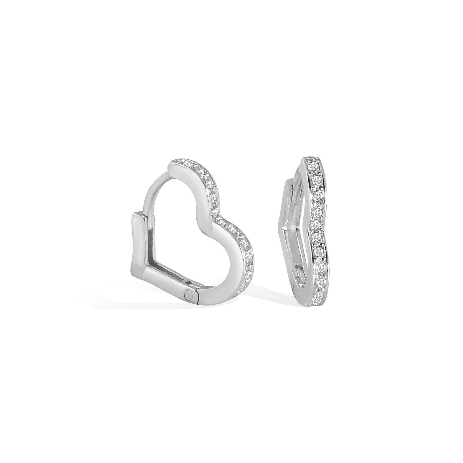 Love Huggie Diamond Hoops Earrings 14K Gold