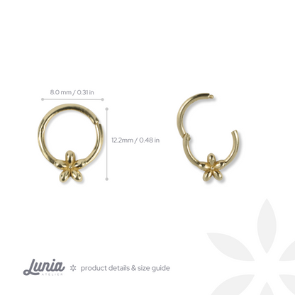 Flower Hoop Ear Piercing 14K Gold