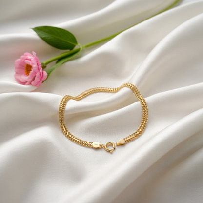 Vienna Woven Chain Bracelet 14K Gold