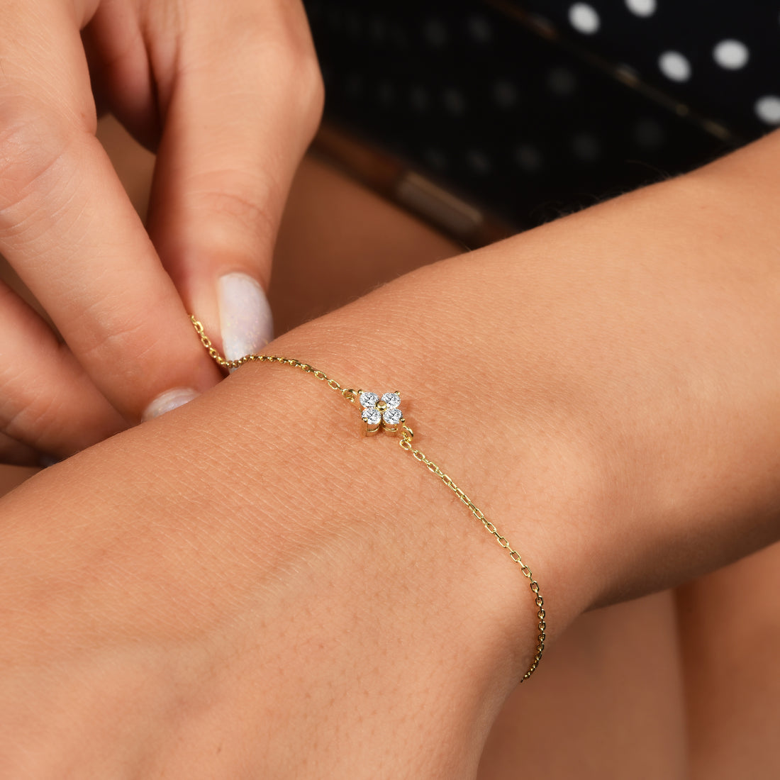 Bloom Stone Bracelet 14K Gold