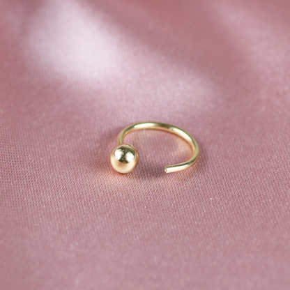 Single Ball Hoop Ear Piercing 14K Gold