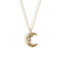 Moon Man Pendant Necklace 14K Gold / Silver crescent pendant moon face necklace celestial jewelry