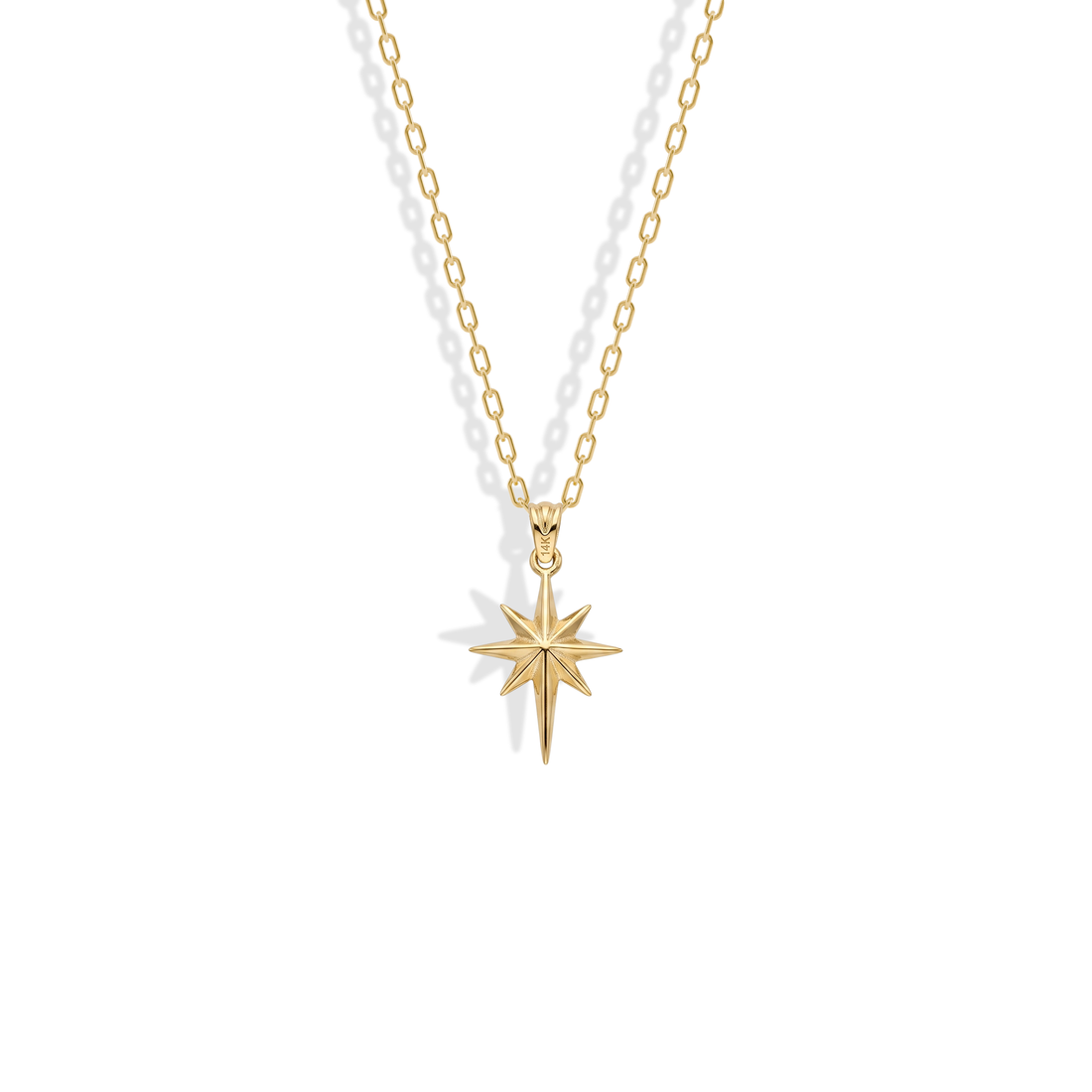Hand made North Star Necklace in 14K gold — a delicate, meaningful piece symbolizing guidance and inner strength. Perfect for everyday wear.