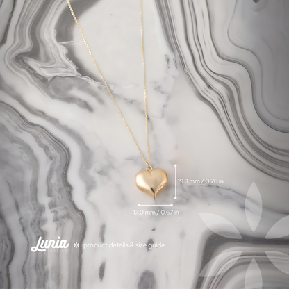Balloon Heart Love Necklace 14K Gold
