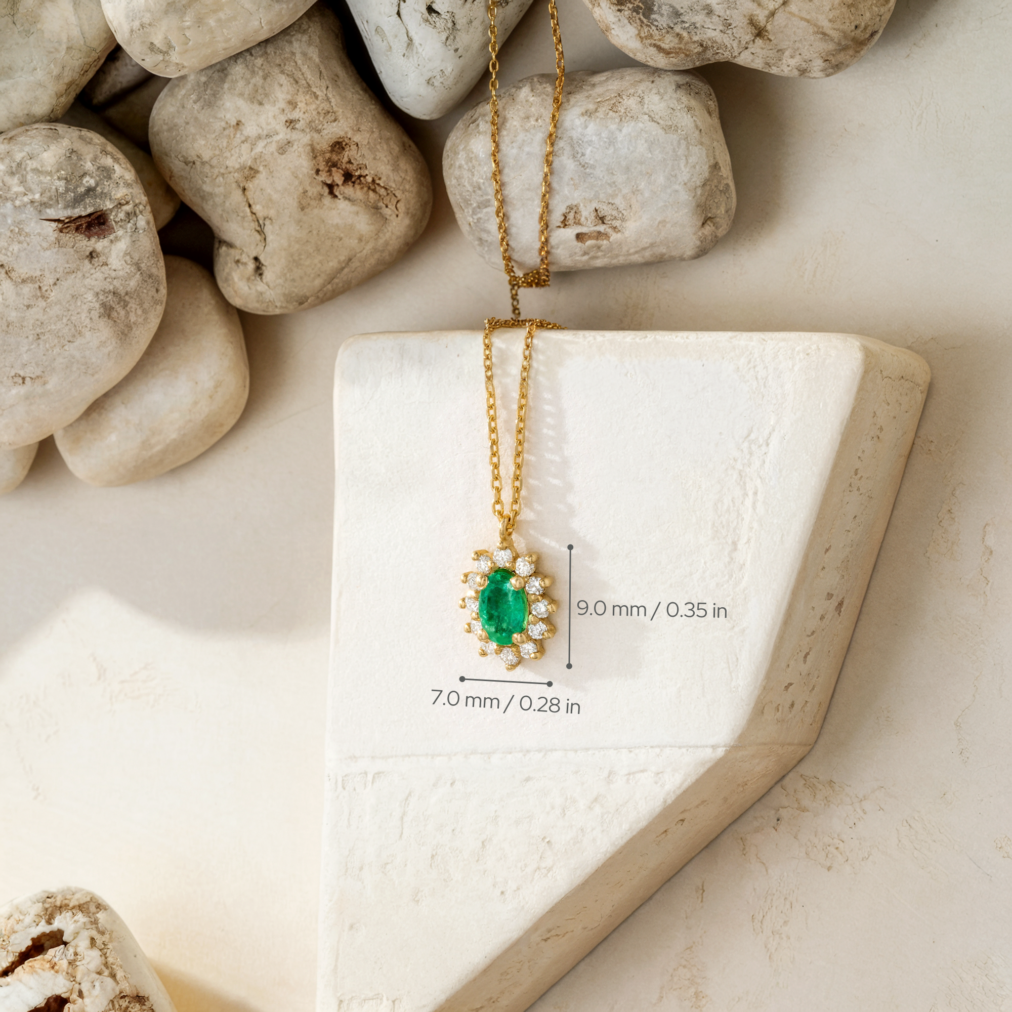 Green Roselyn Necklace 14K Gold