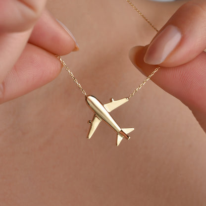 Aeroplane Necklace 14K Gold / Silver