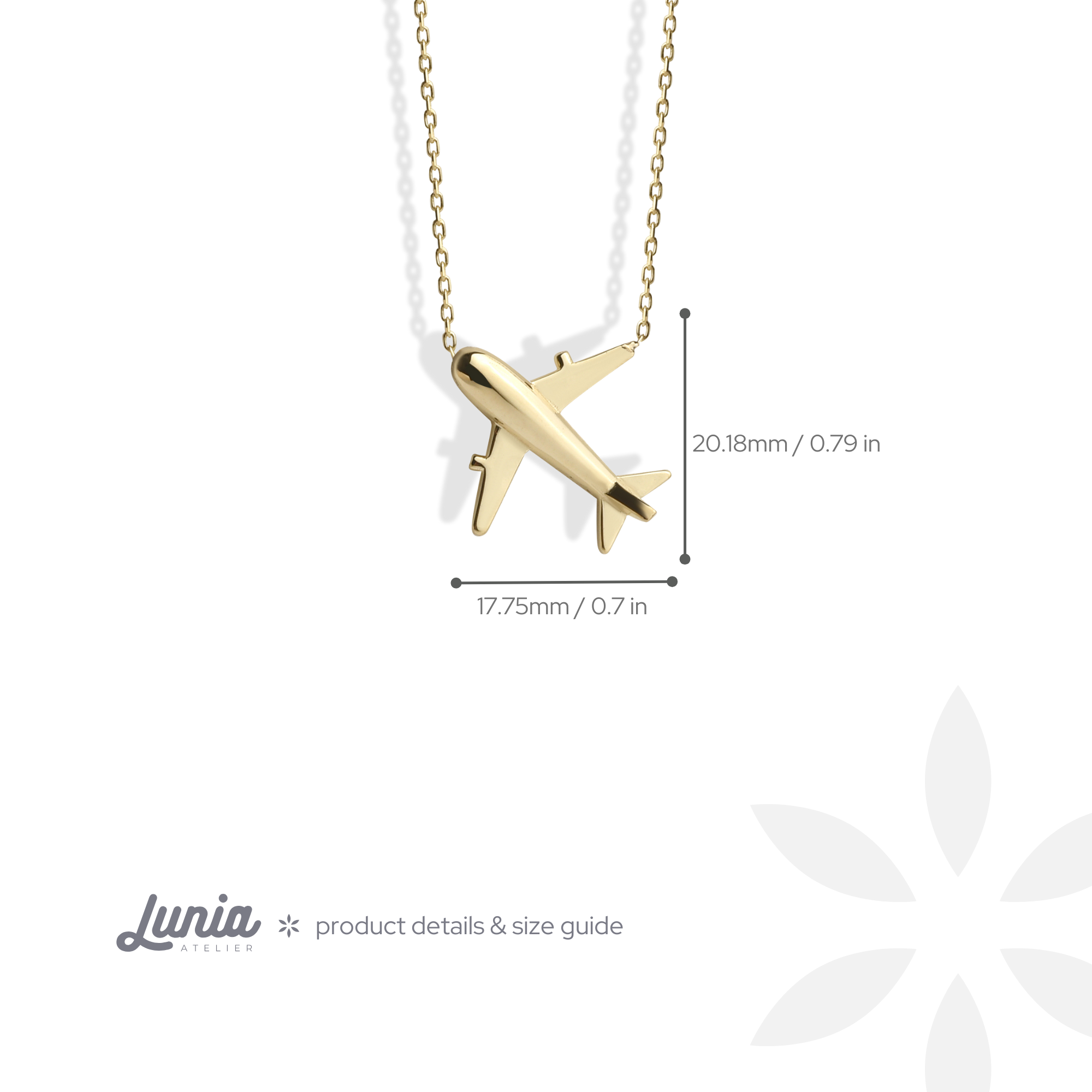 Aeroplane Necklace 14K Gold / Silver