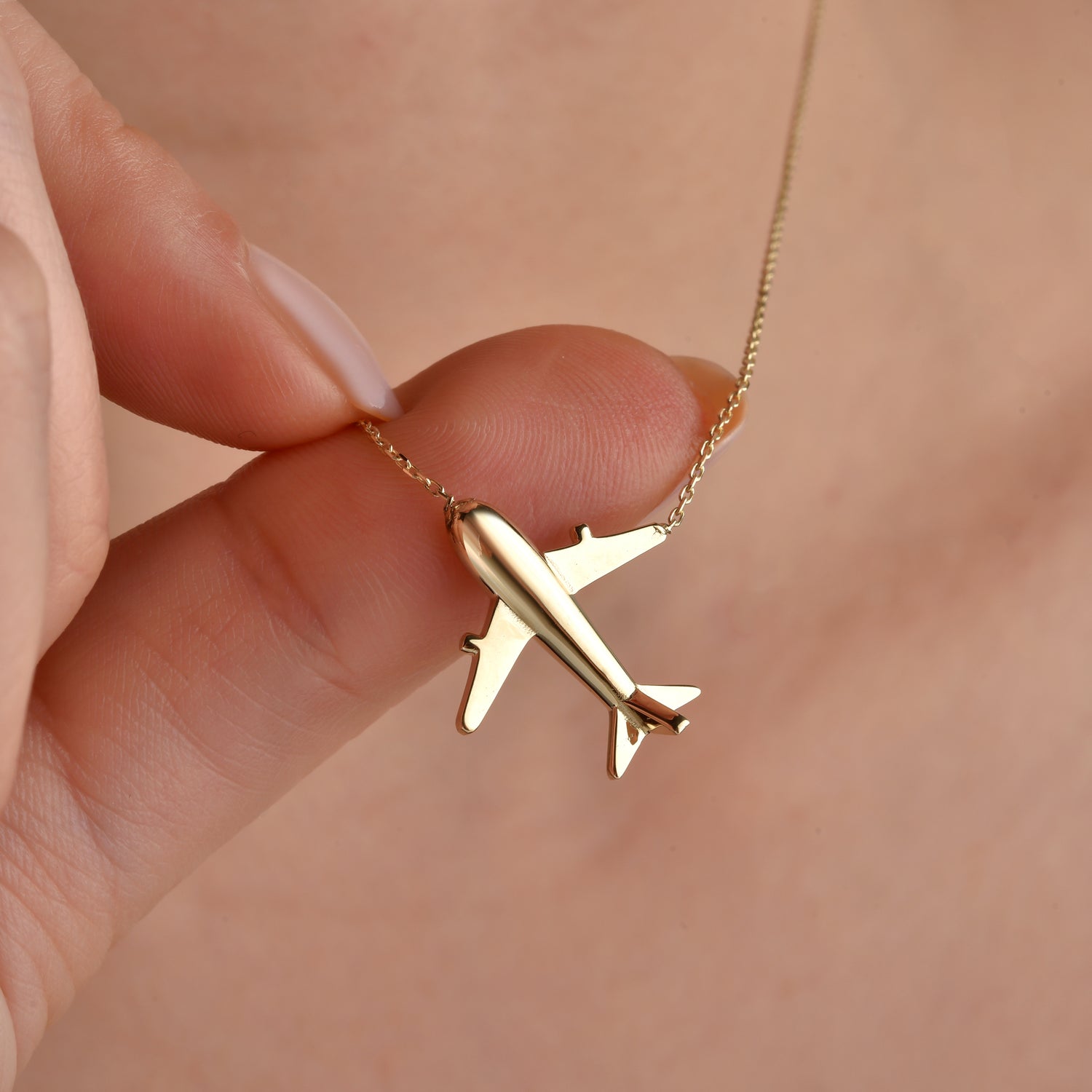 Aeroplane Necklace 14K Gold / Silver