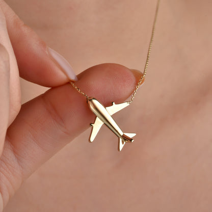Aeroplane Necklace 14K Gold / Silver