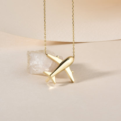 Aeroplane Necklace 14K Gold / Silver