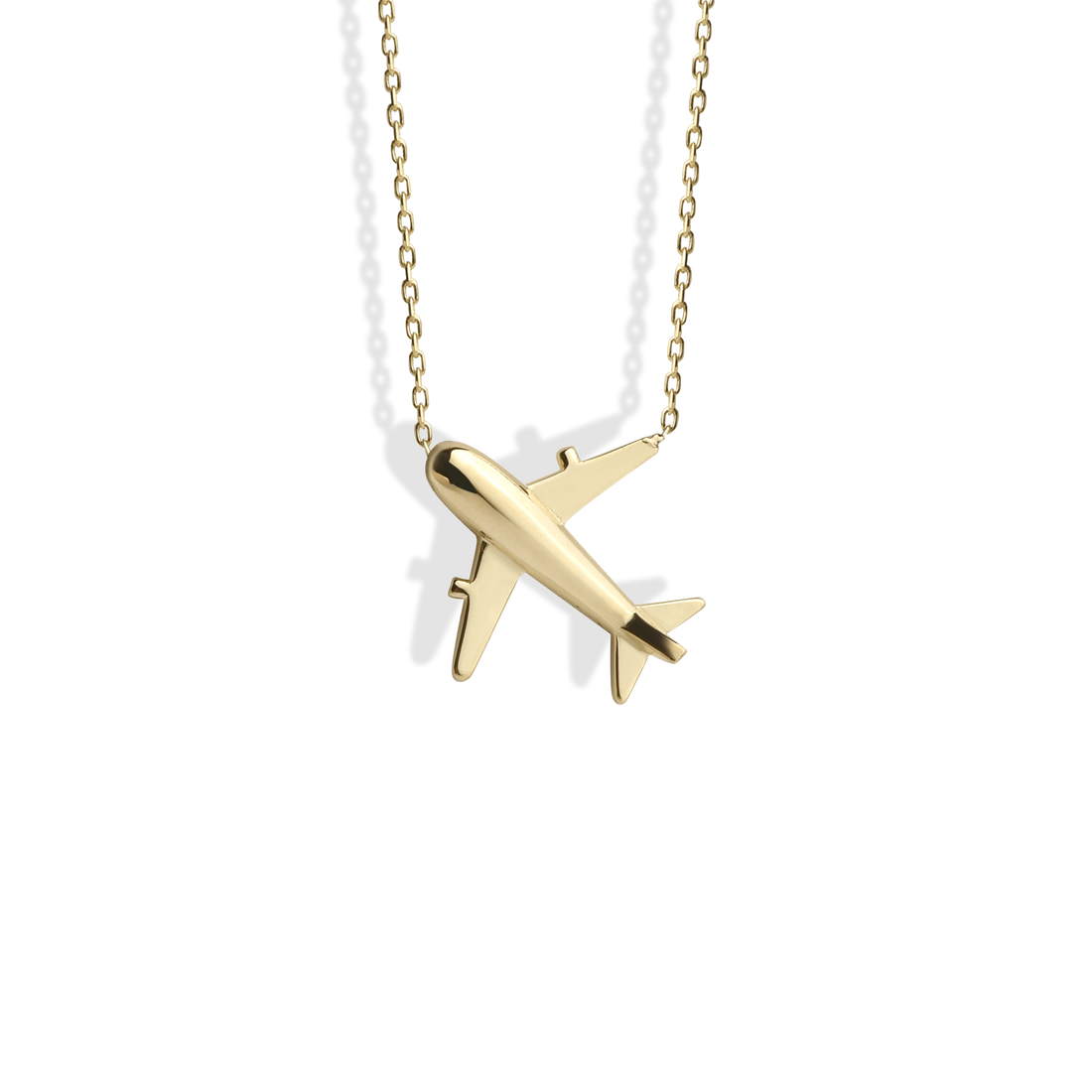 Aeroplane Necklace 14K Gold / Silver inspired by travel and transport. Hand crafted in Istanbul, a meaningful piece for aviation lovers and adventure seekers.