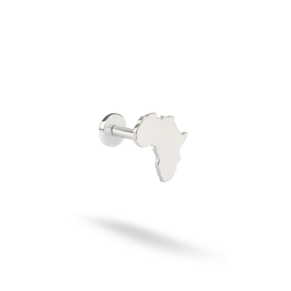 Africa Continent Flatback Ear Piercing 14K Gold / Silver