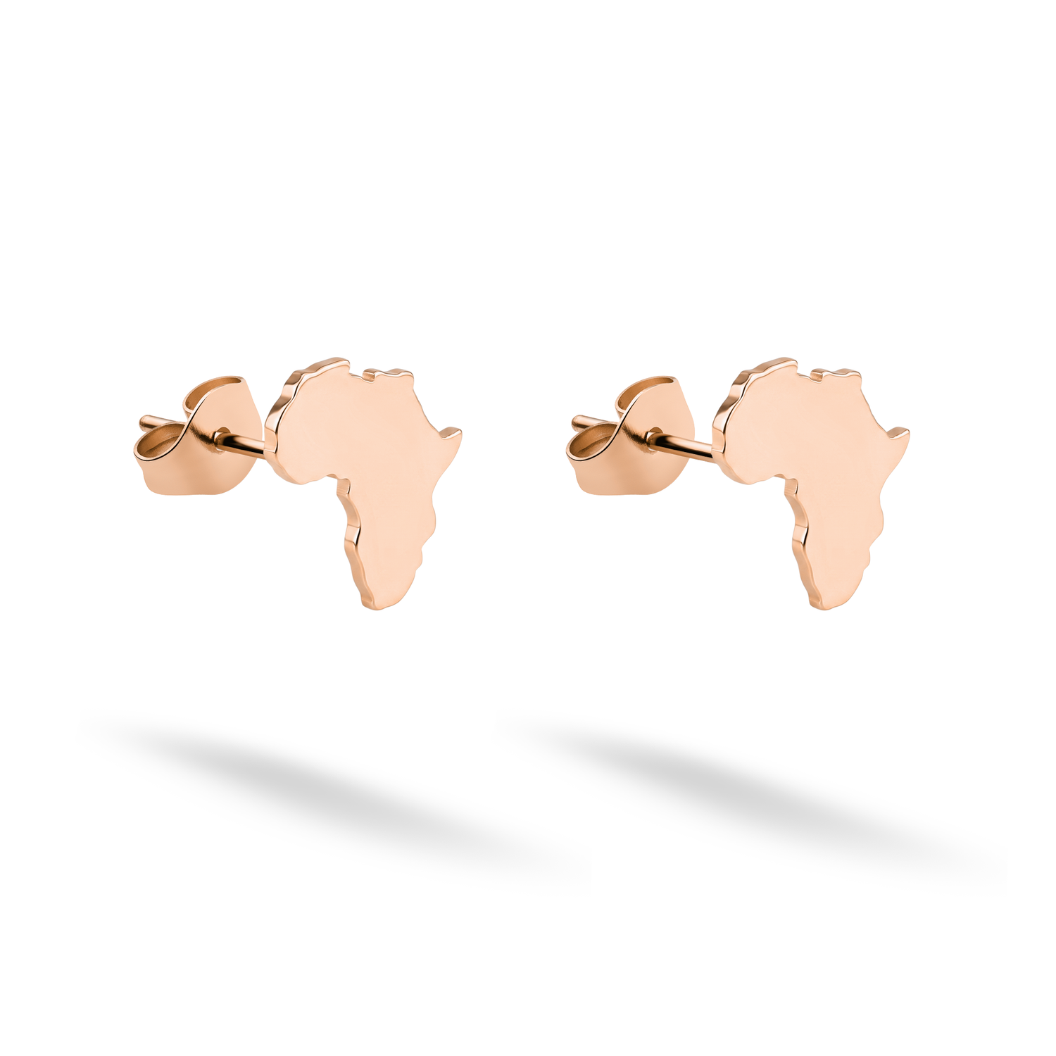 Africa Continent Stud Earrings 14K Gold / Silver