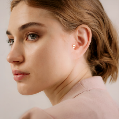 Alien Face Flatback Ear Piercing 14K Gold