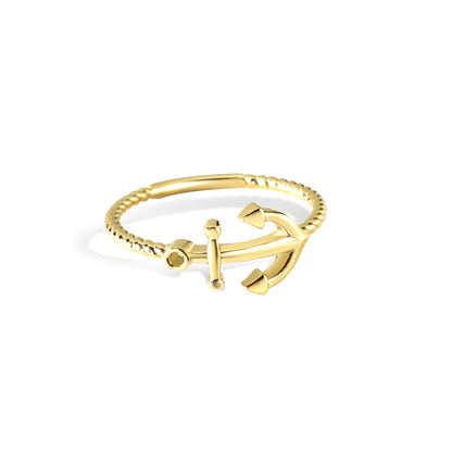 Anchor Ring 14K Gold