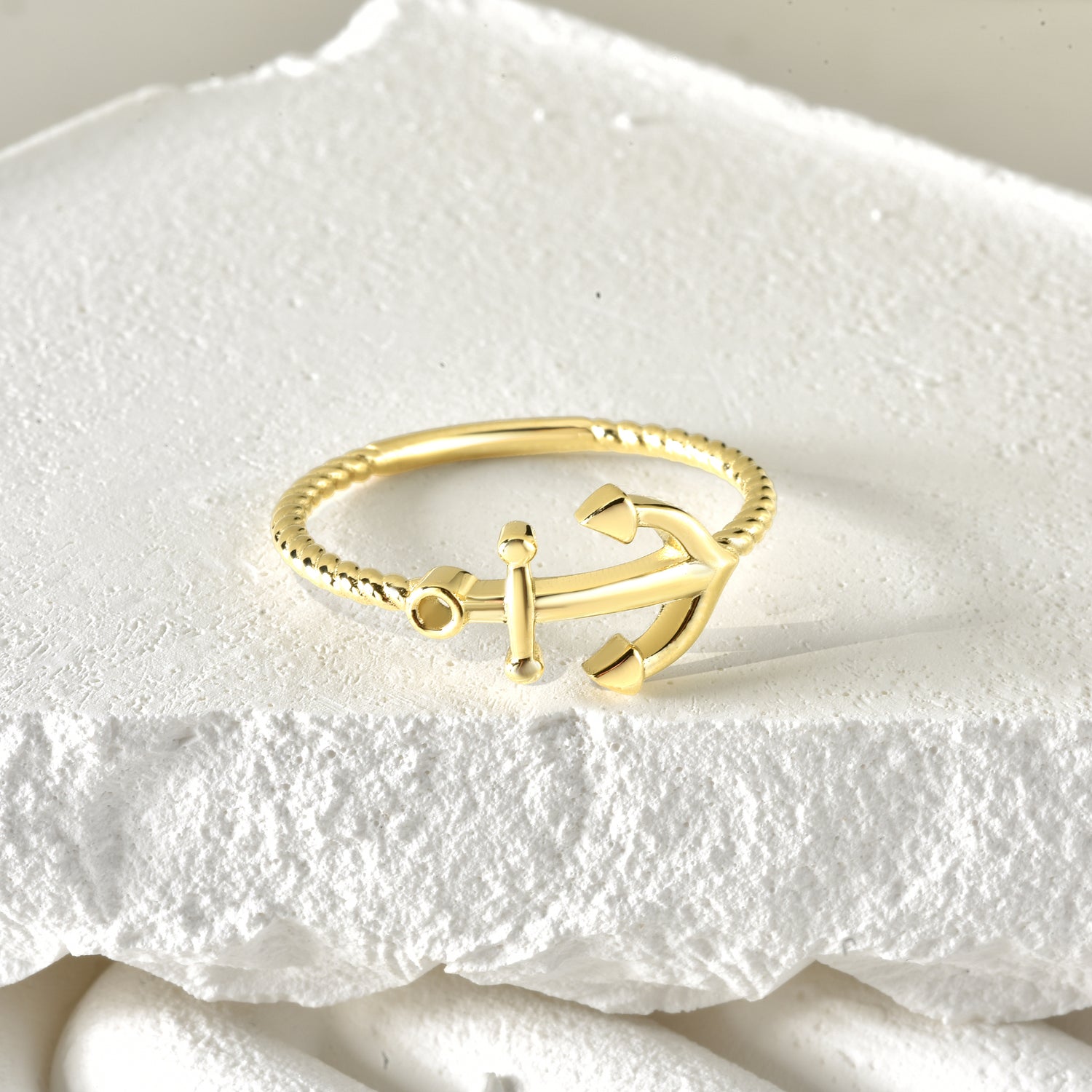 Anchor Ring 14K Gold