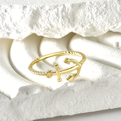 14K Gold Stability Anchor Ring






