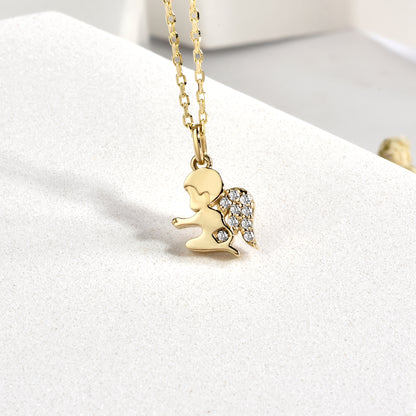 Angel Baby Diamond Necklace 14K Gold