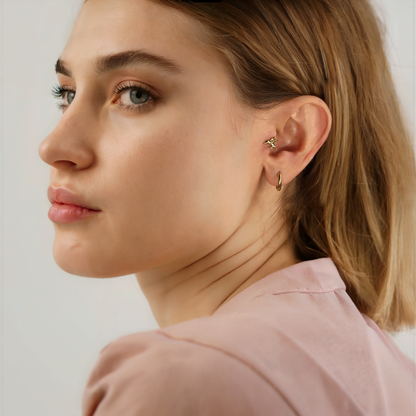 Angel of Love Flatback Ear Piercing 14K Gold