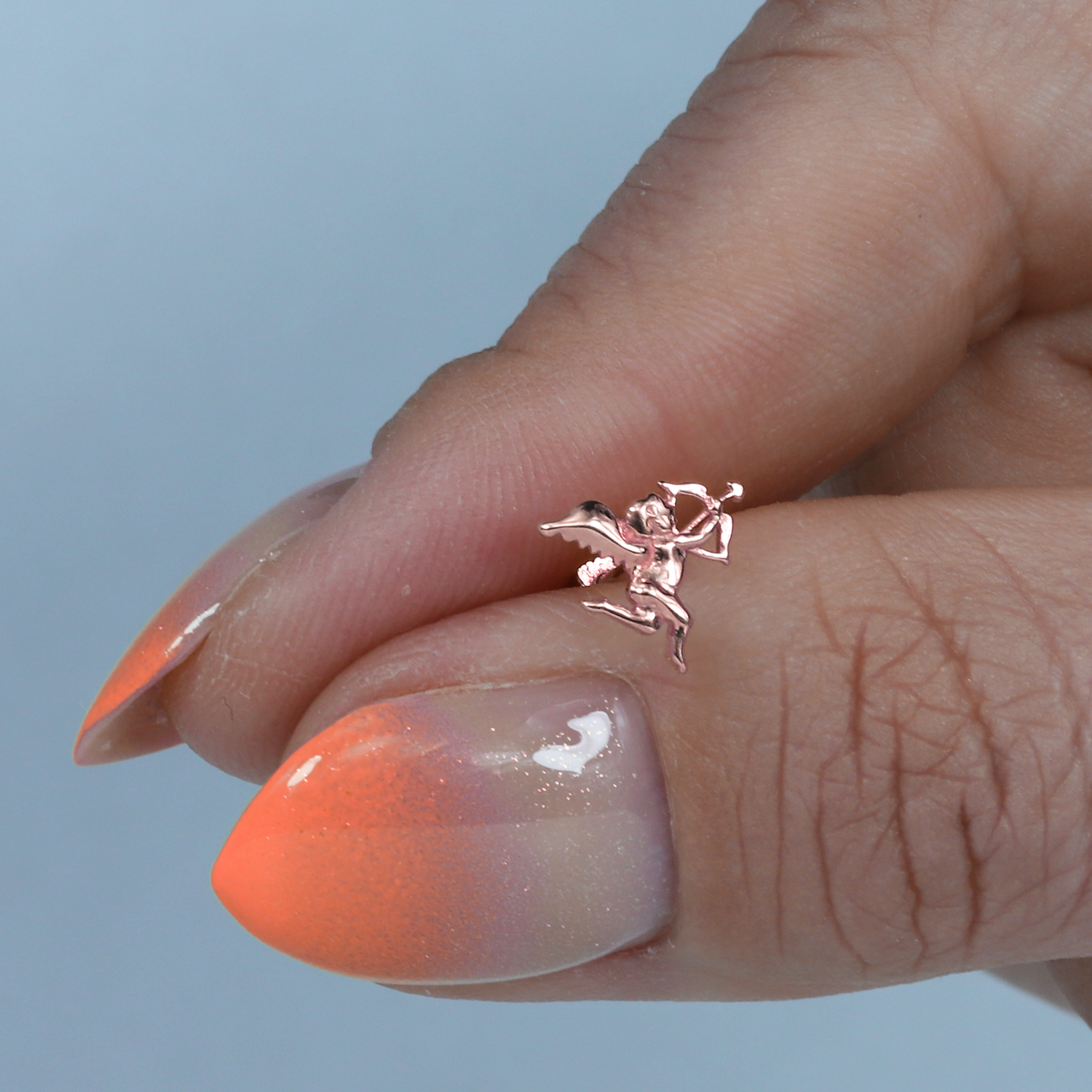 Angel of Love Flatback Ear Piercing 14K Gold