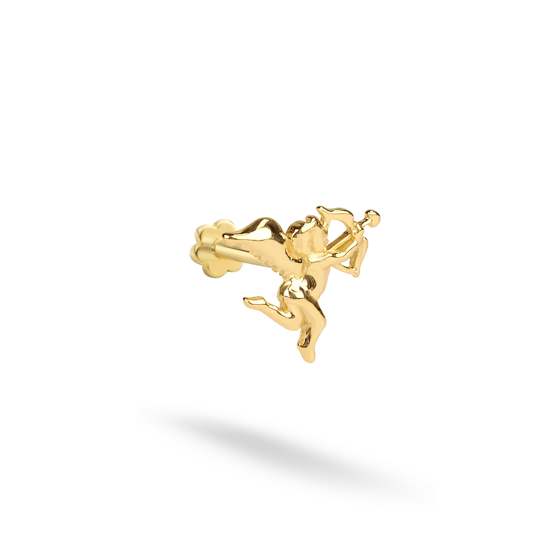 14K Gold Angel of Love Flatback Ear Piercing