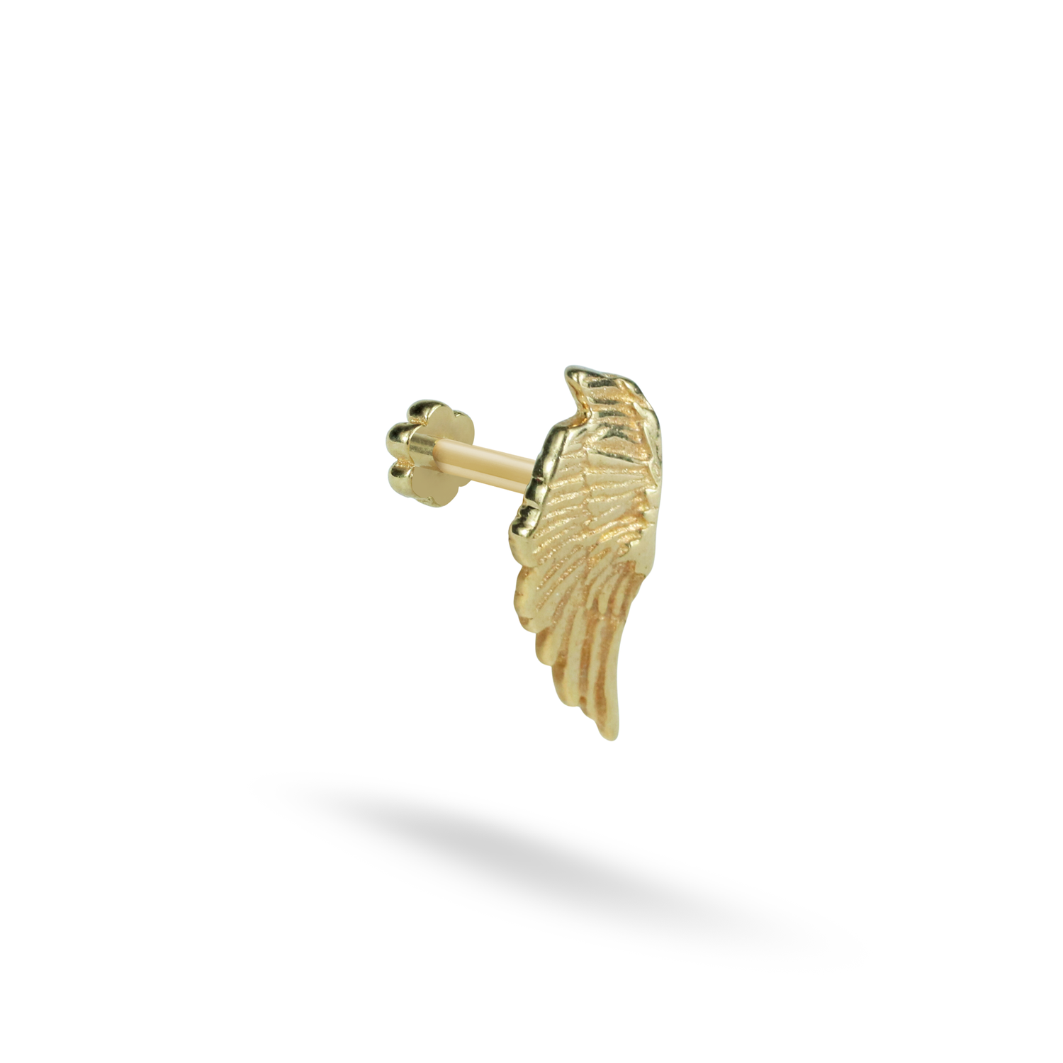 Angel Wing Flatback Ear Piercing 14K Gold