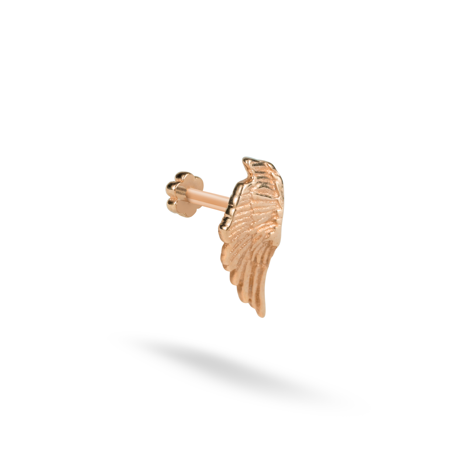 Angel Wing Flatback Ear Piercing 14K Gold