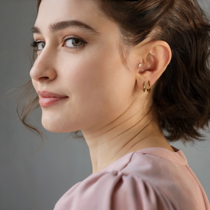 Angel Wing Flatback Ear Piercing 14K Gold