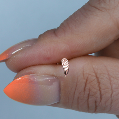 Angel Wing Flatback Ear Piercing 14K Gold