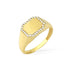 Angular Signet Diamond Ring 14K Gold