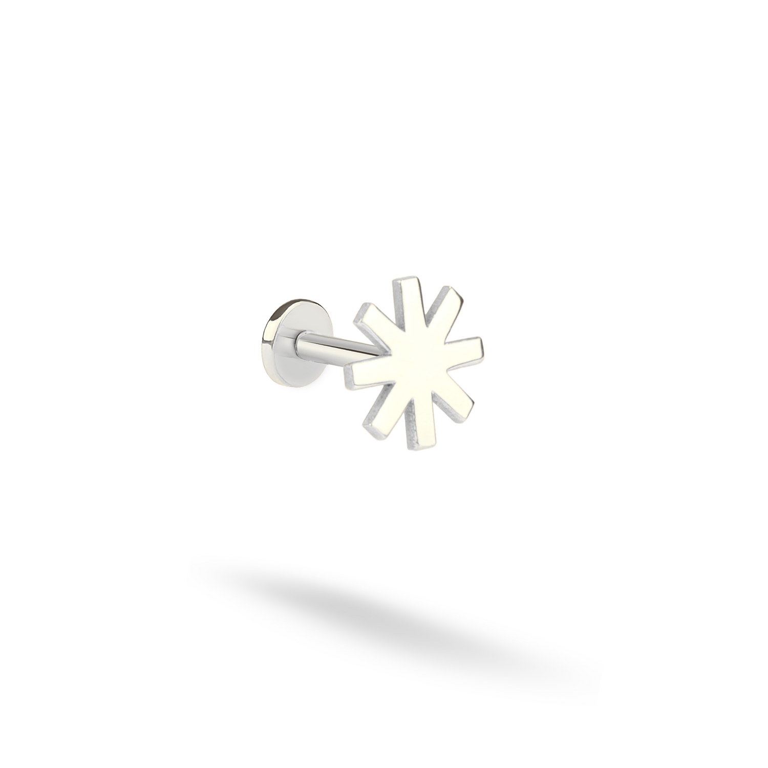 Asterisk Star Flatback Ear Piercing 14K Gold