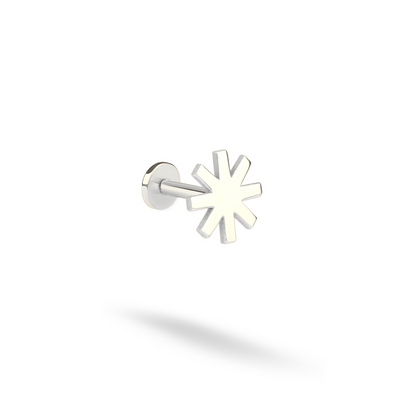 Asterisk Star Flatback Ear Piercing 14K Gold