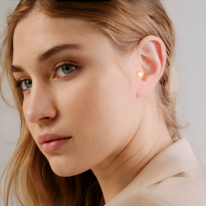 Asterisk Star Flatback Ear Piercing 14K Gold