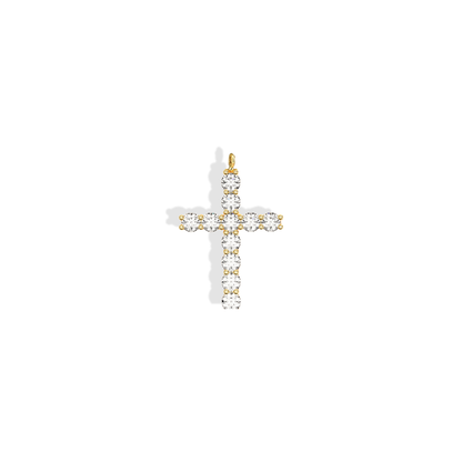 Cross Diamond Stone Necklace 14K Gold