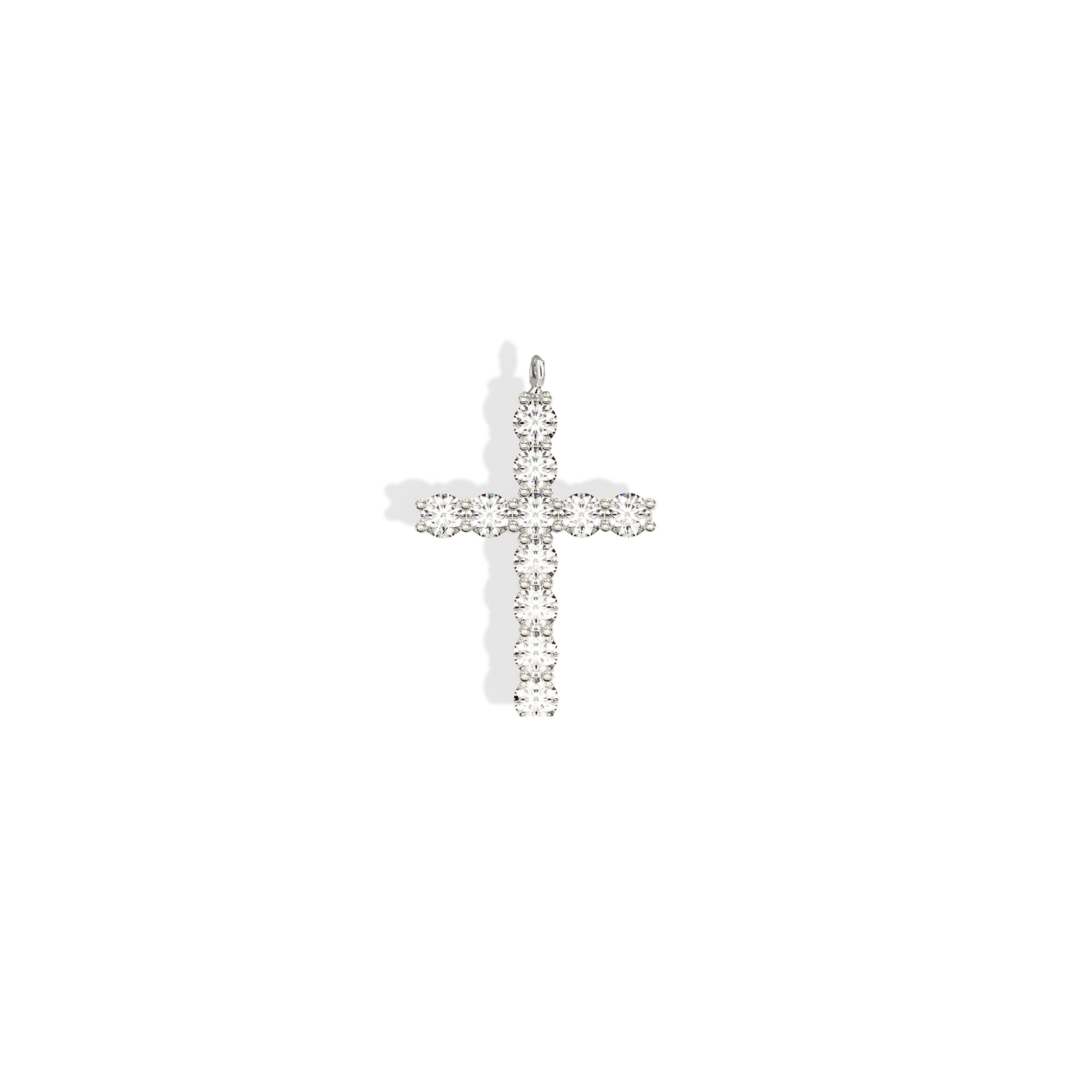 Cross Diamond Stone Necklace 14K Gold