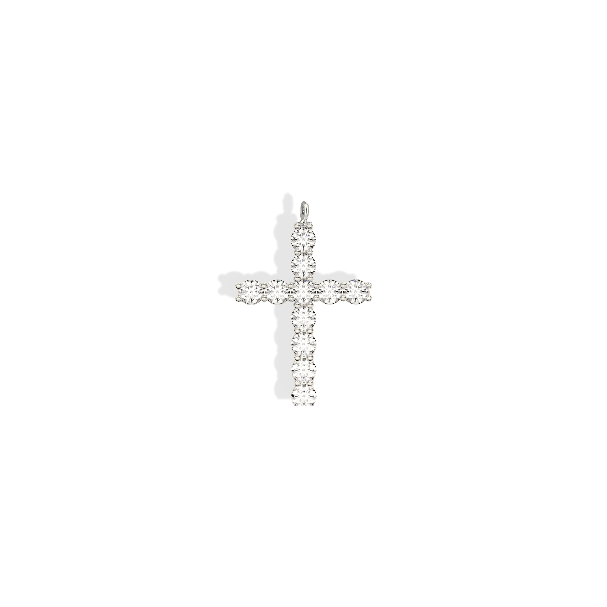 Cross Diamond Stone Necklace 14K Gold
