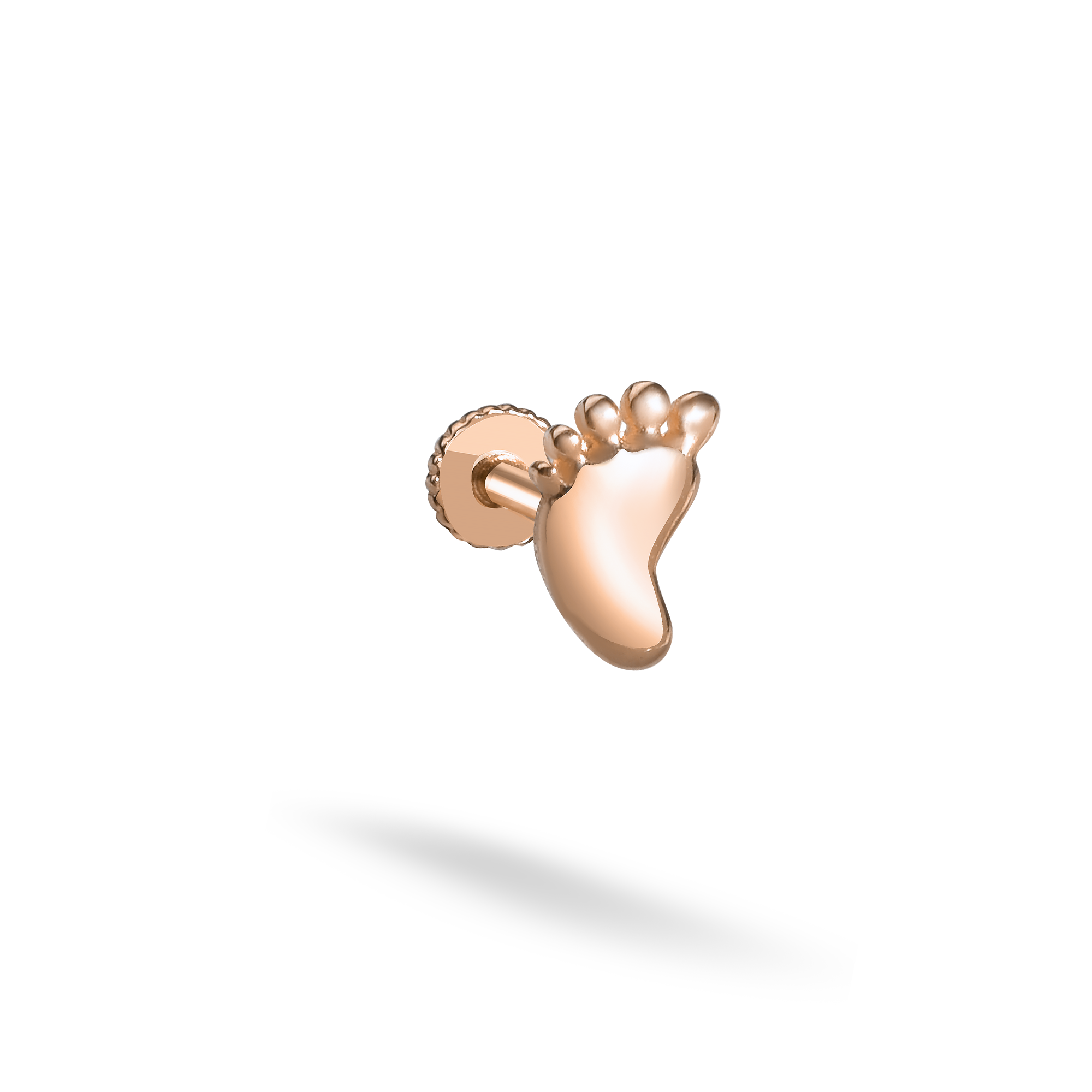 Baby Foot Flatback Ear Piercing 14K Gold