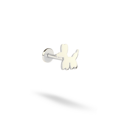 Balloon Dog Flatback Ear Piercing 14K Gold