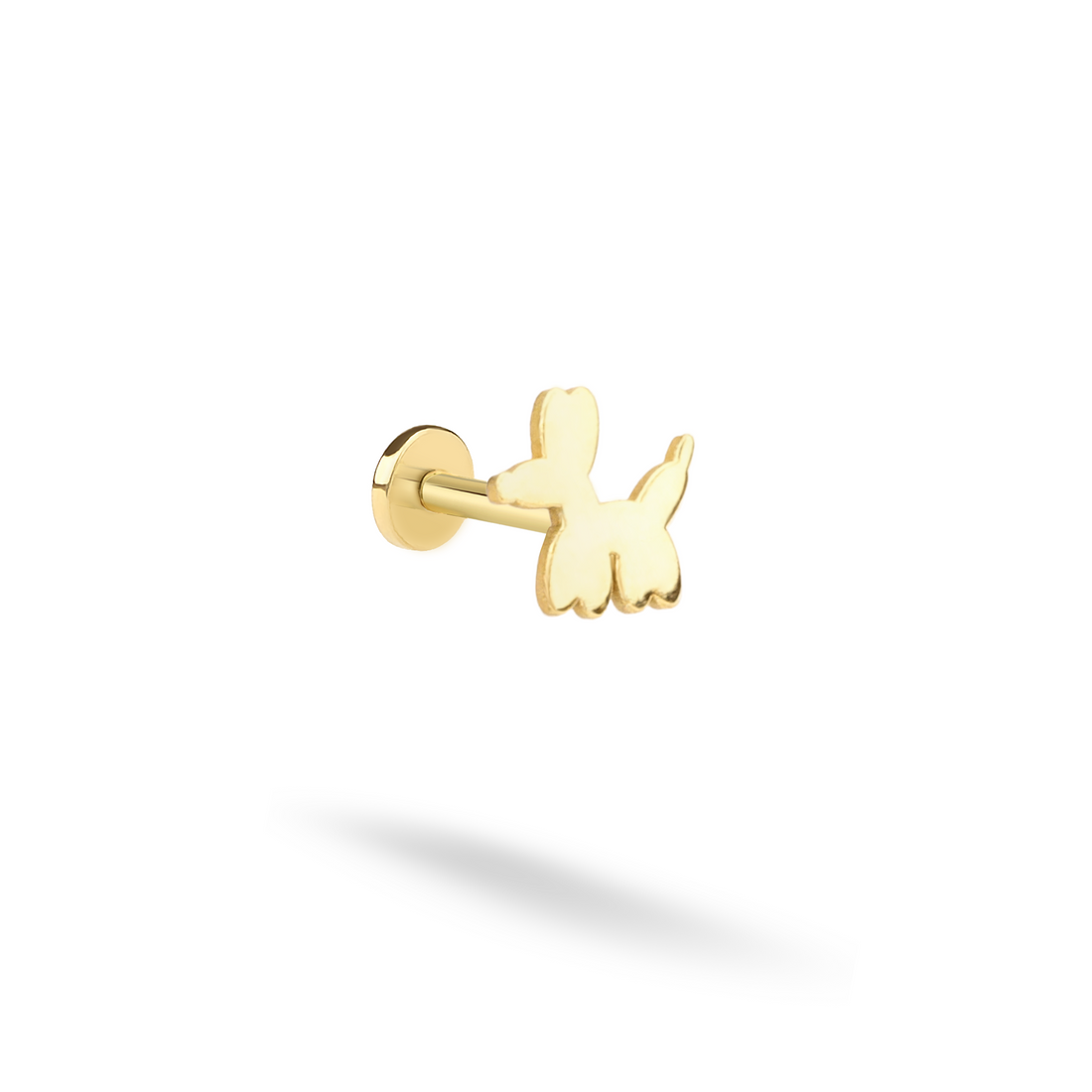Balloon Animal Flatback Ear Piercing 14K Gold
