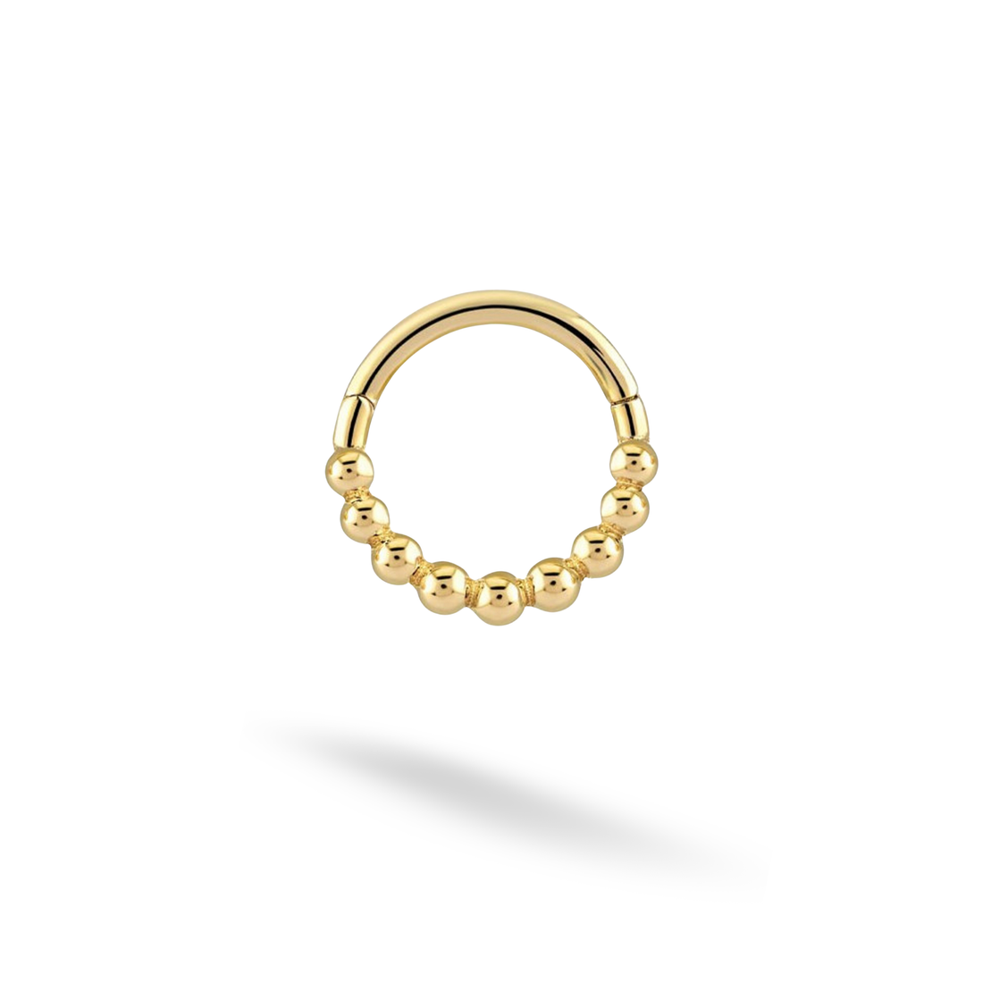 Beaded Hoop Ear Piercing 14K Gold