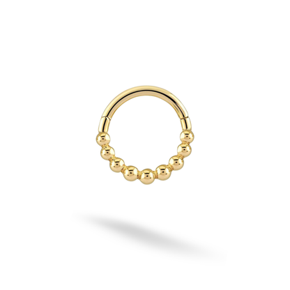 Beaded Hoop Ear Piercing 14K Gold