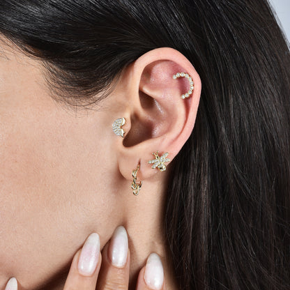 14K Gold Bee CZ Flatback Piercing






