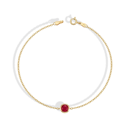 Birthstone Custom Gemstone Solitaire Bracelet 14K Gold / Silver