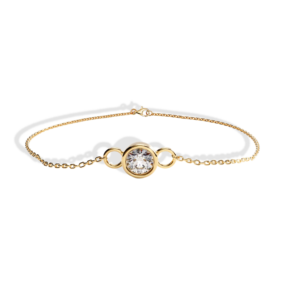 14K Gold Handmade Solitaire Birthstone Gemstone Bracelet

