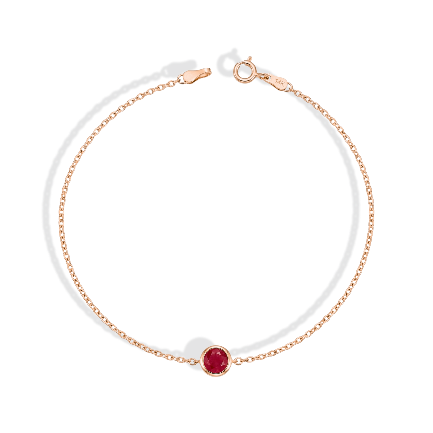 Birthstone Custom Gemstone Solitaire Bracelet 14K Gold / Silver